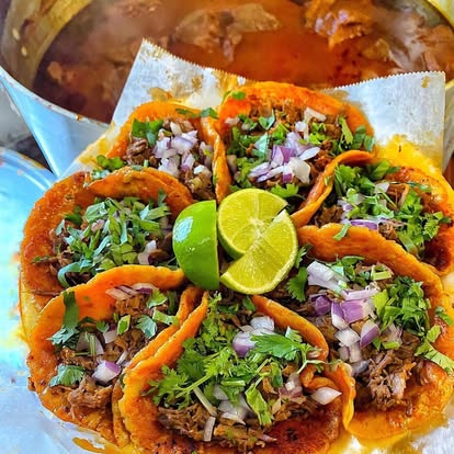 Bright colorful street tacos with vibrant fresh toppings